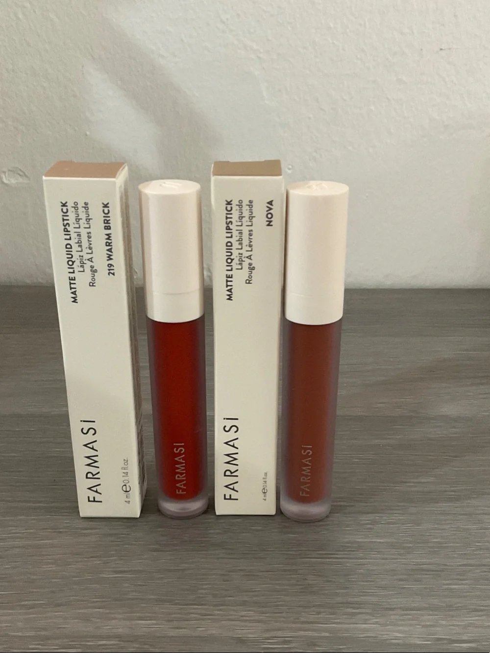 Farmasi Matte Liquid Lipstick Duo — Warm Brick & Nova Red Tones